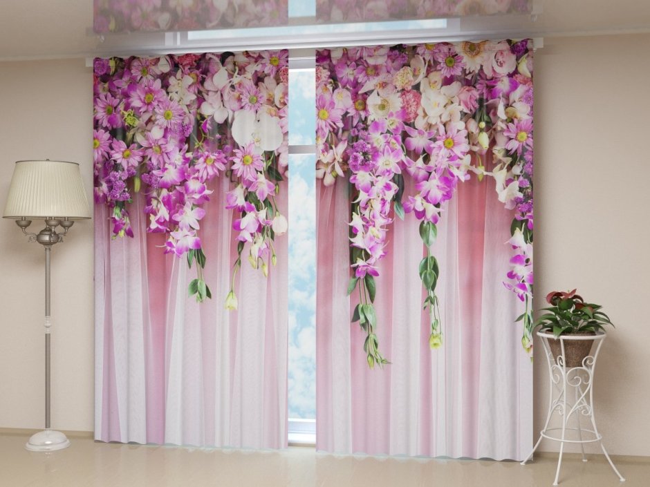 Леомакс шторы цветочный Каскад