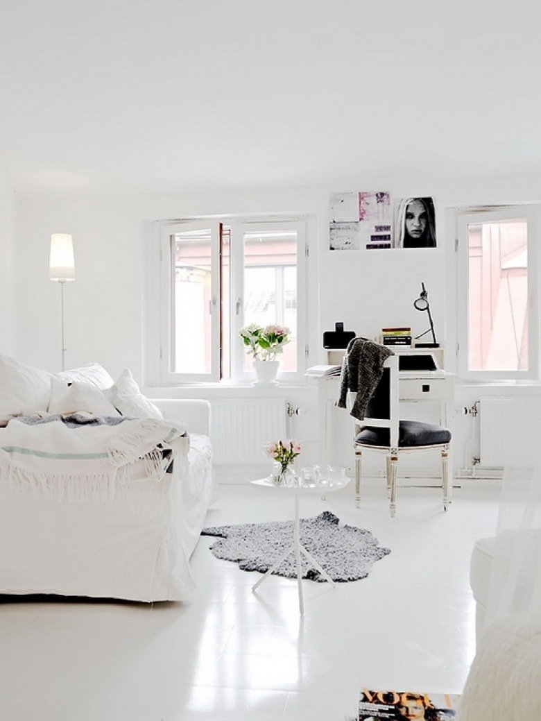 Белая комната дизайн