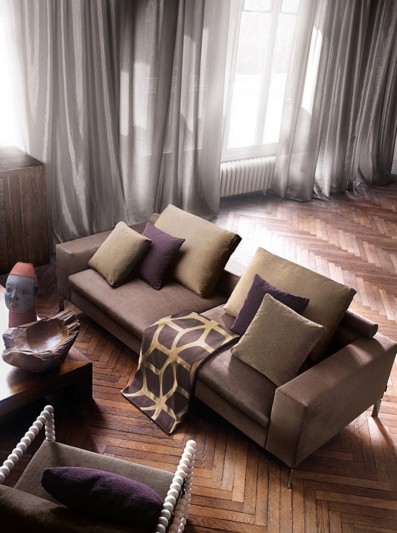 Серо-коричневый диван