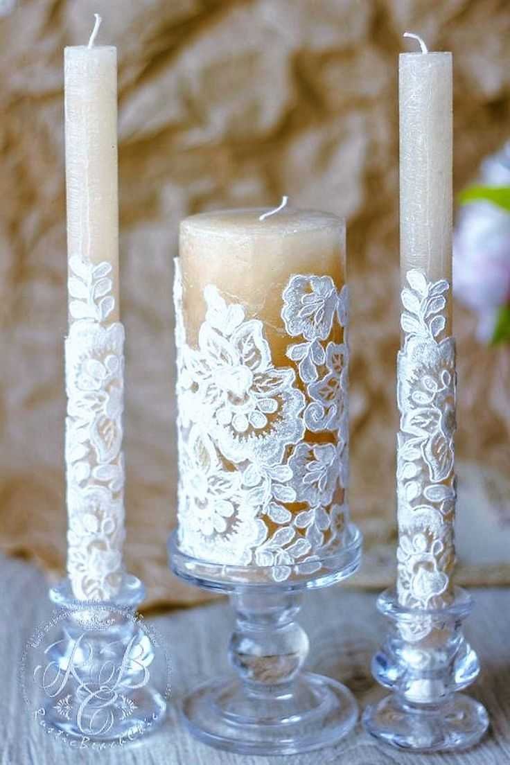 Декор свечей на свадьбу