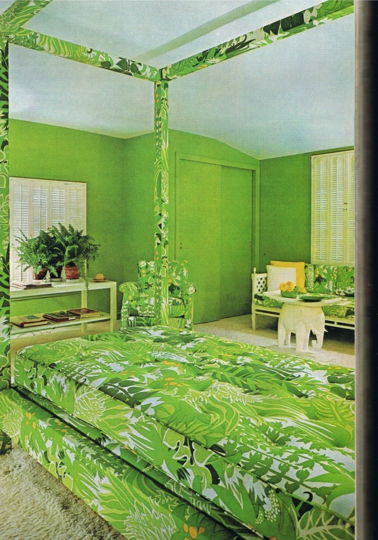 Комната в зеленых тонах интерьер
