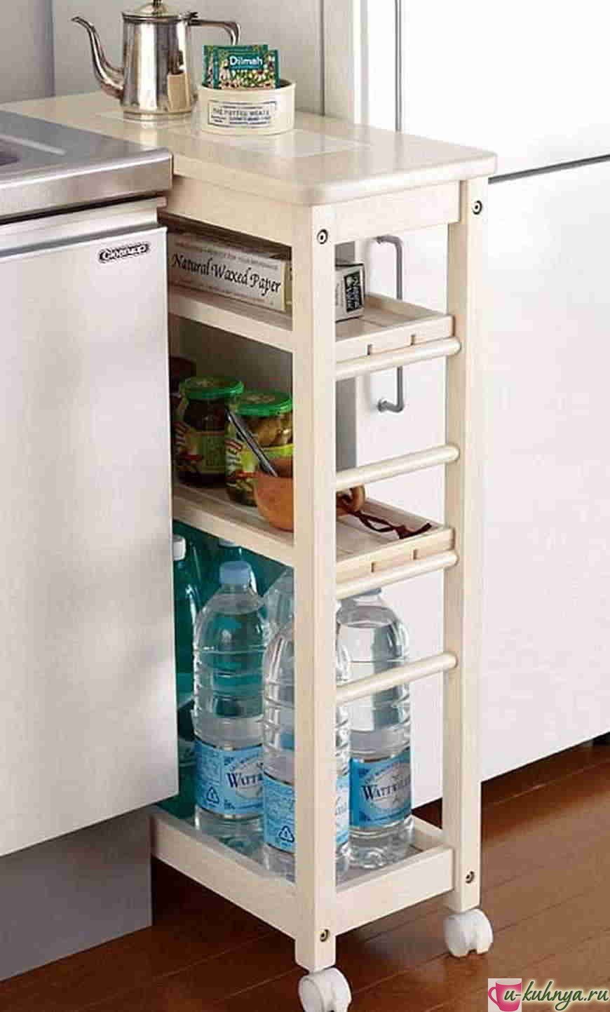 Выдвижной шкафчик для кухни на колесиках