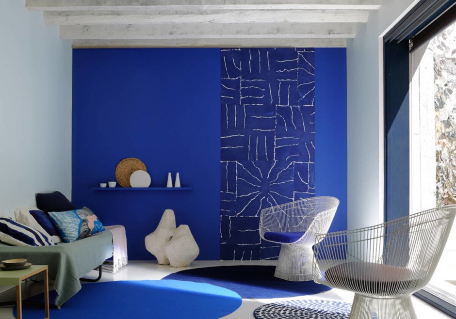 Синяя краска для стен
