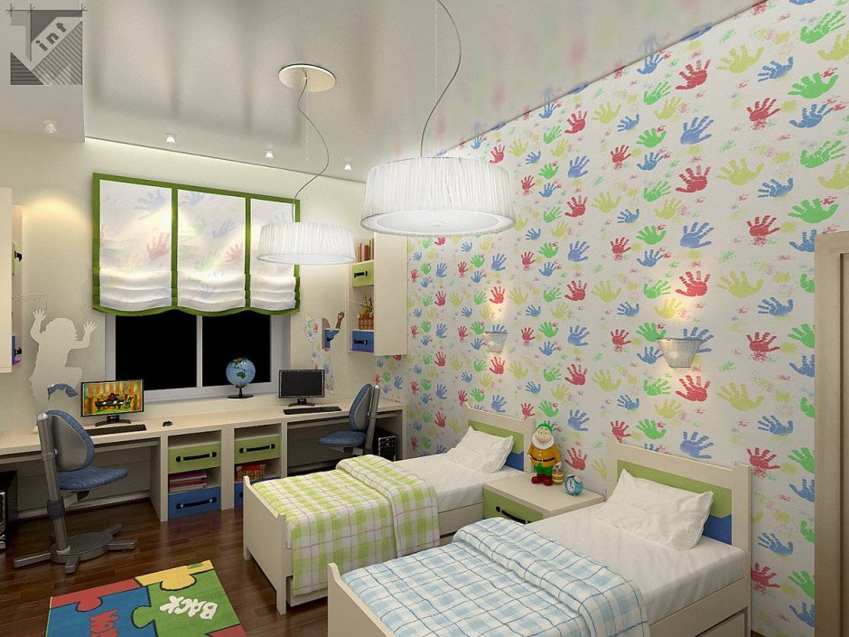 Интерьер детской комнаты для двойняшек