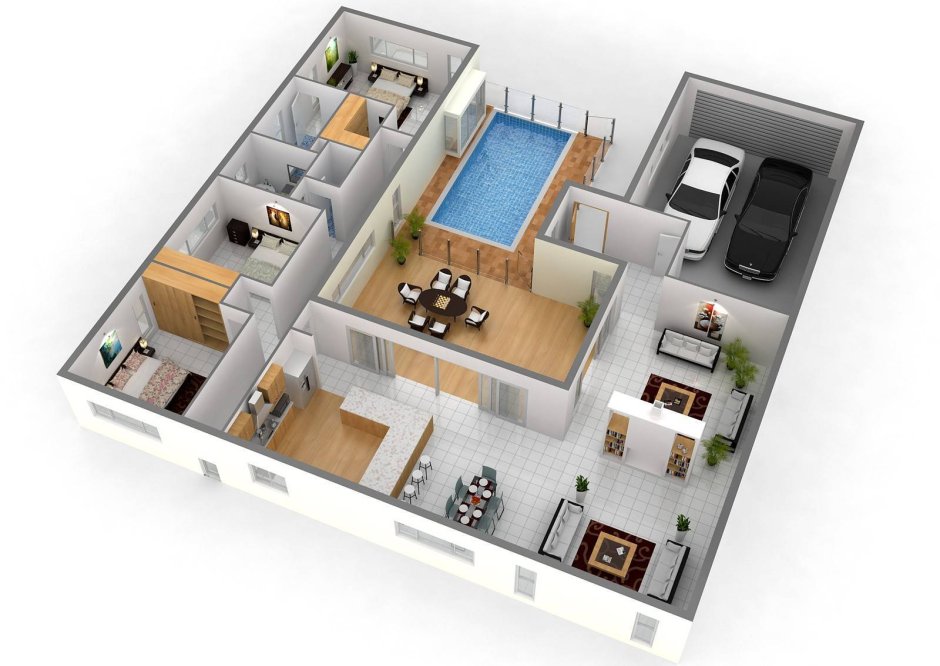 Дом Floorplan 3d