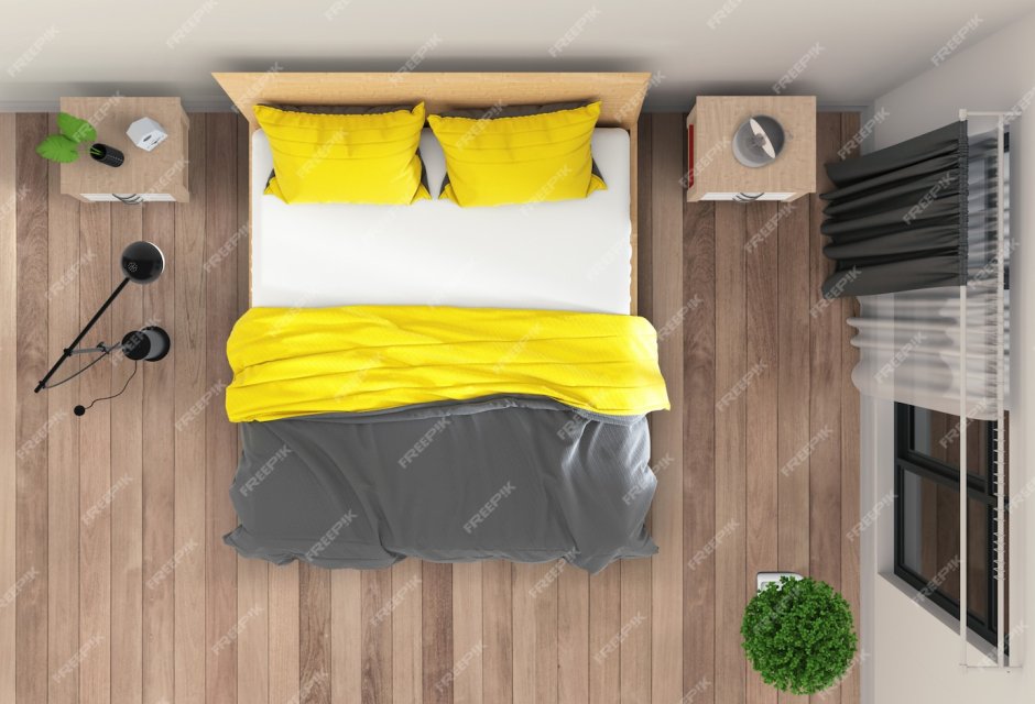 Кровать двуспальная сверху