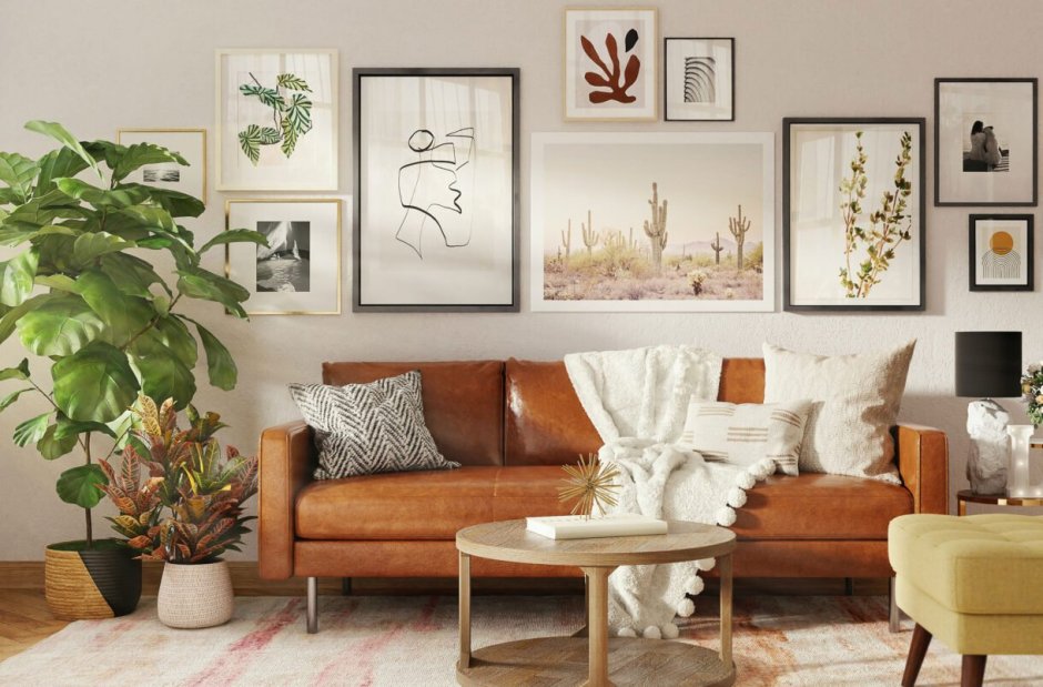 Картины над диваном