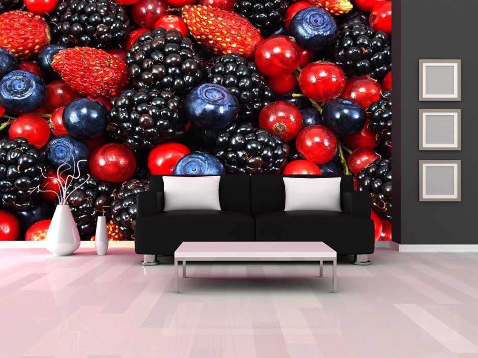 Интерьер стена из ягод