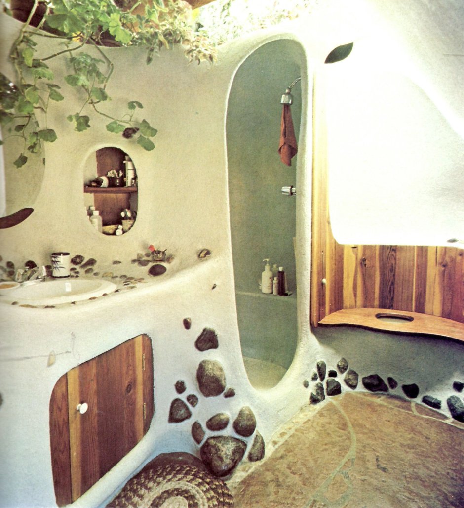 Дом из глины ванная