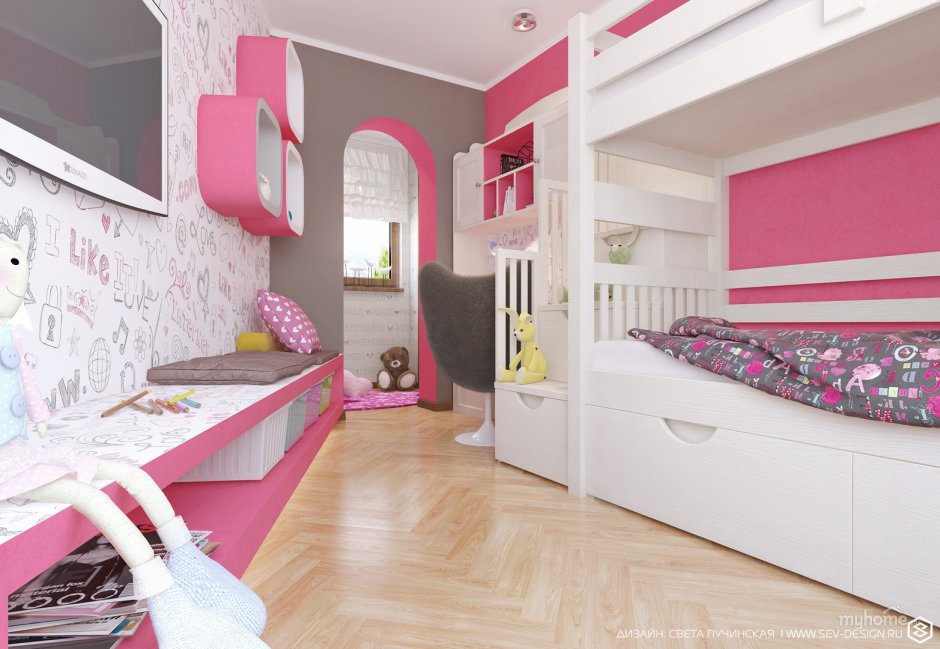 Красивая детская комната для 2 девочек