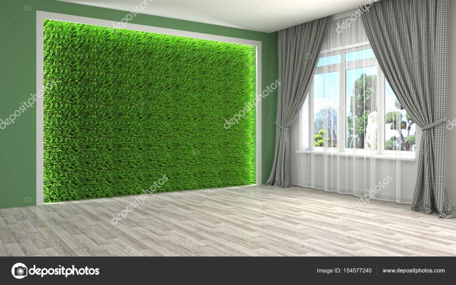 Искусственный газон на стене