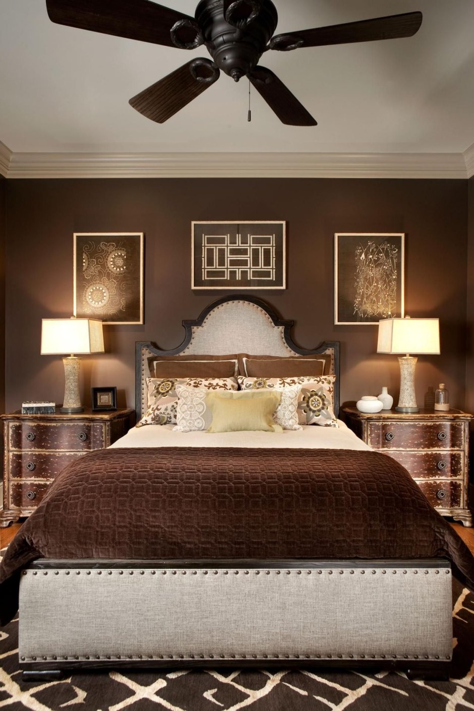 Спальня Ральф Лорен в коричневых тонах