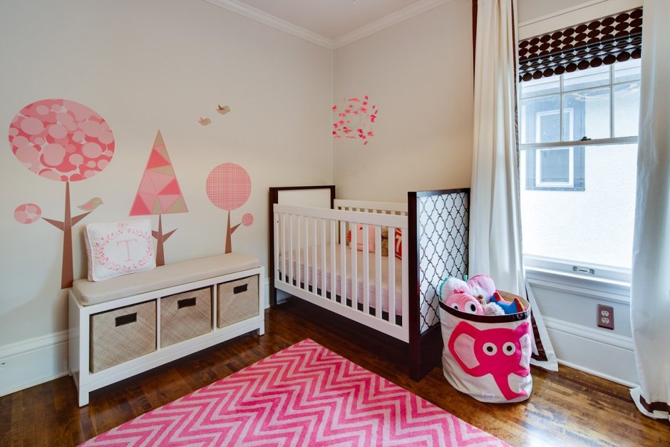 Детские комнаты для новорожденных разрисованные стены