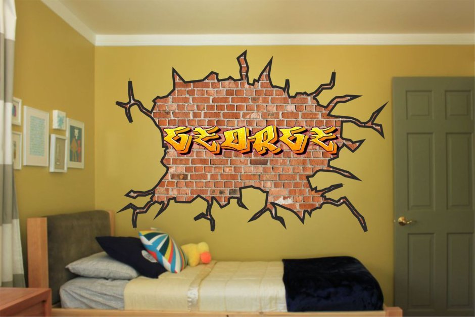 Граффити на стену в комнате легкие