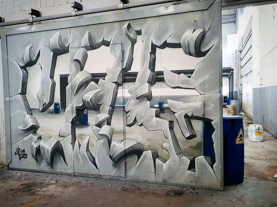Профессиональное граффити на стенах