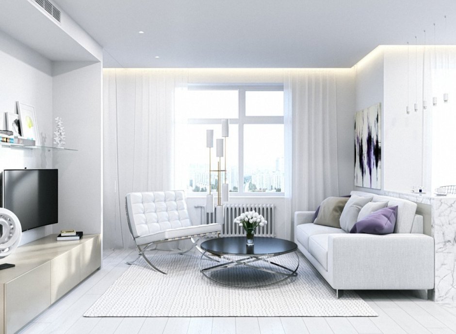 Дизайн квартиры в белом цвете