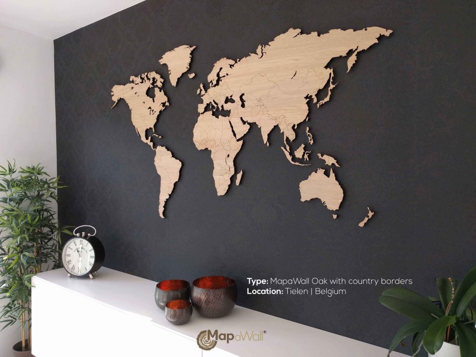 Декоративная карта мира на стену