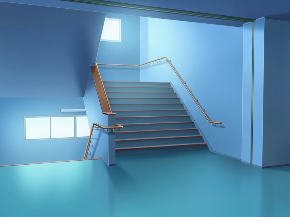 Лестница в школе аниме