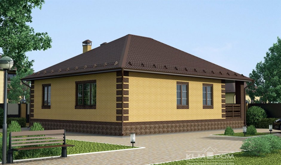 Одноэтажный кирпичный дом 100 кв м