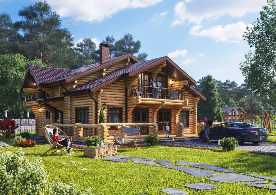 Современные дома из бревна