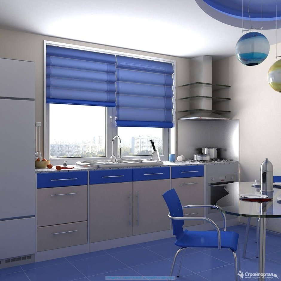 Кухня в синем цвете