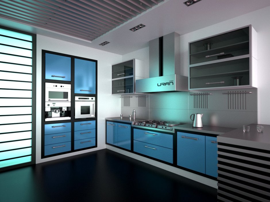 Кухонный гарнитур в стиле Hi Tech