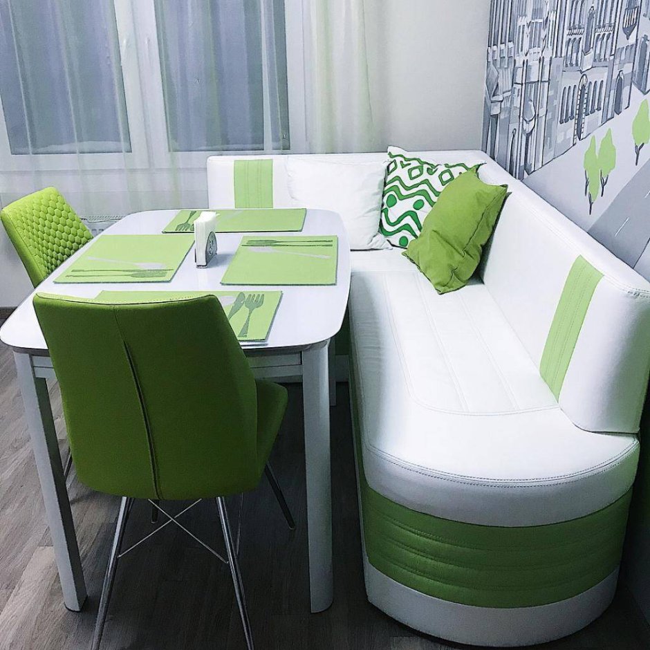 Кухонный диван Триумф зеленый