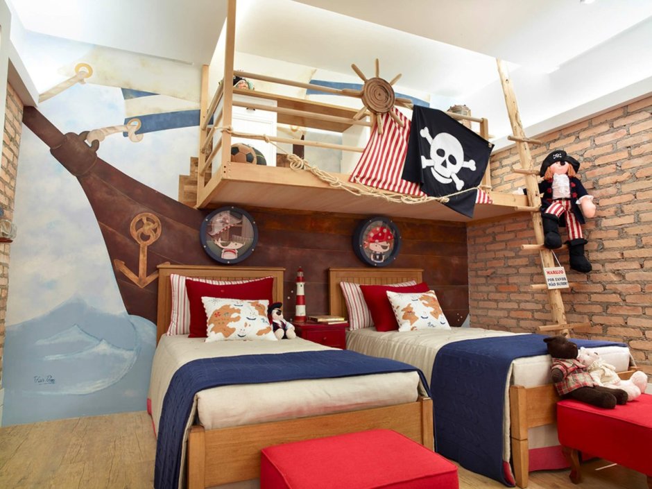 Спальня в пиратском стиле для мальчика
