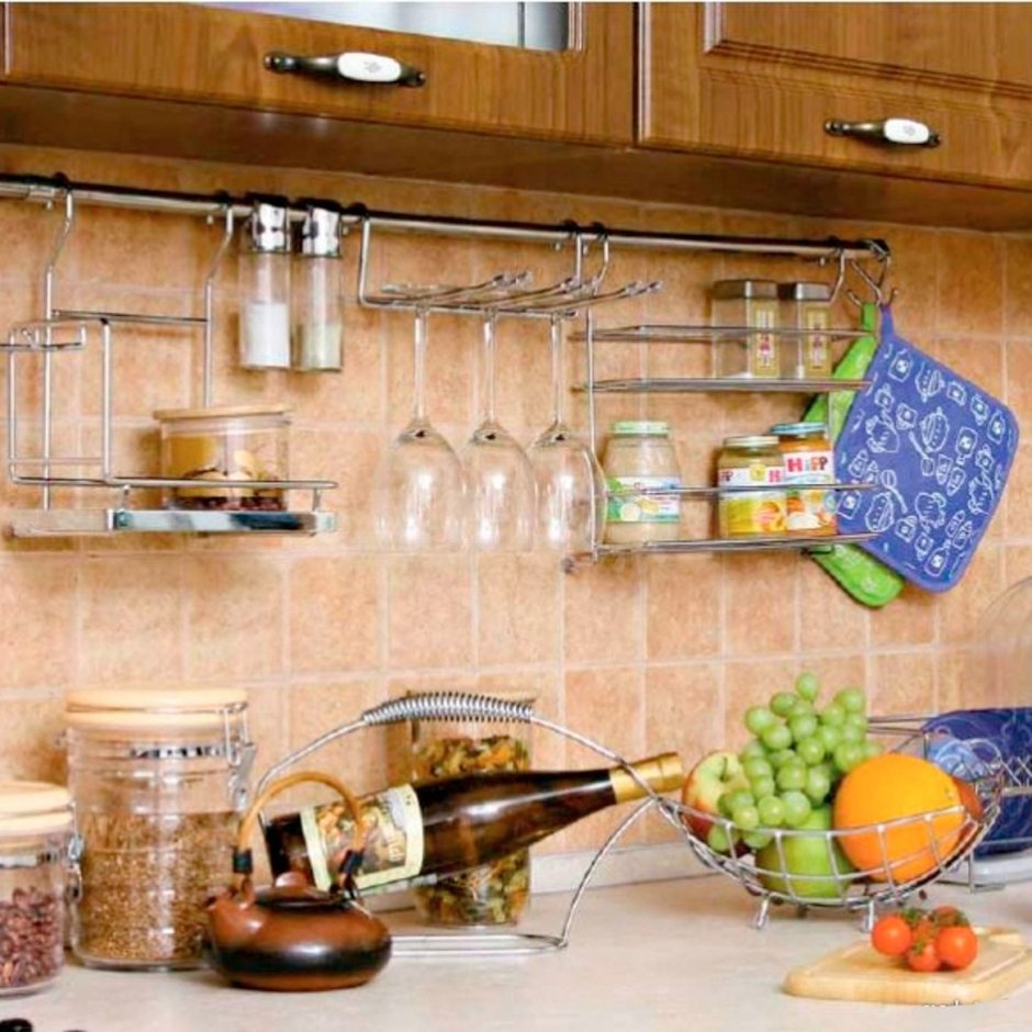 Рейлинги для кухни в интерьере