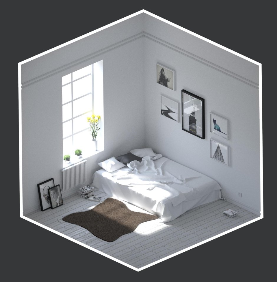Спальня isometric 3d