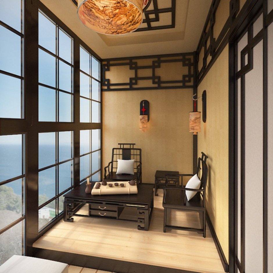 Балкон в китайском стиле