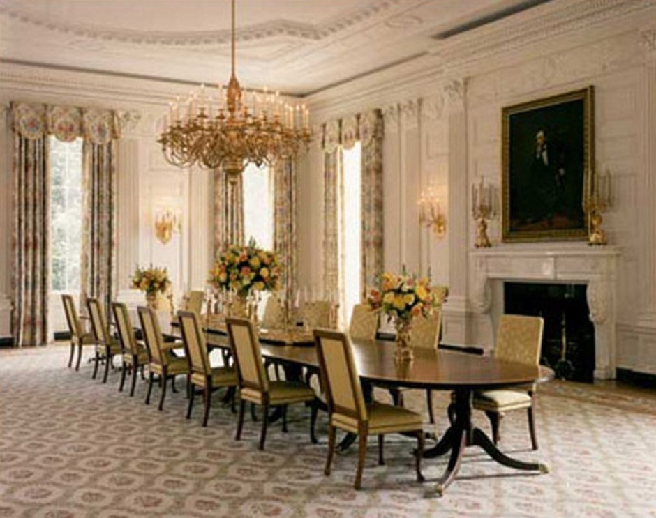 Парадная столовая белый дом Вашингтон