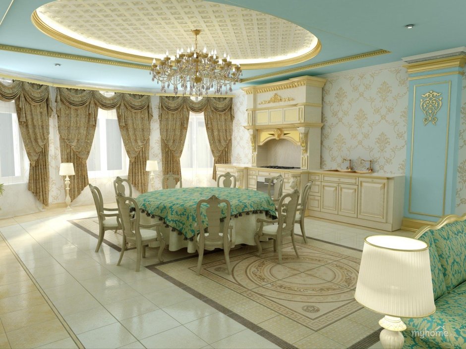 Интерьер кухня гостиная в Дагестане