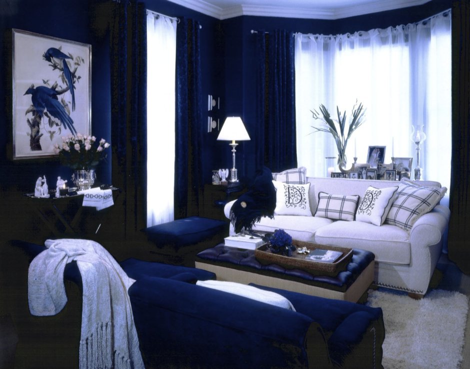 Комната в темно синем цвете
