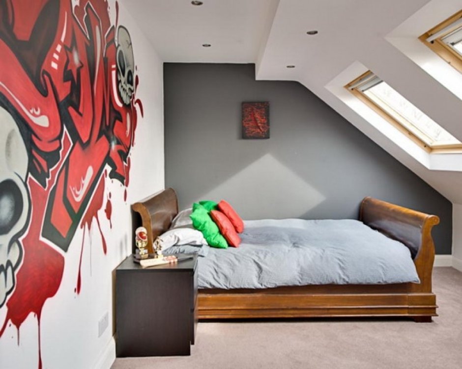 Спальня в стиле граффити