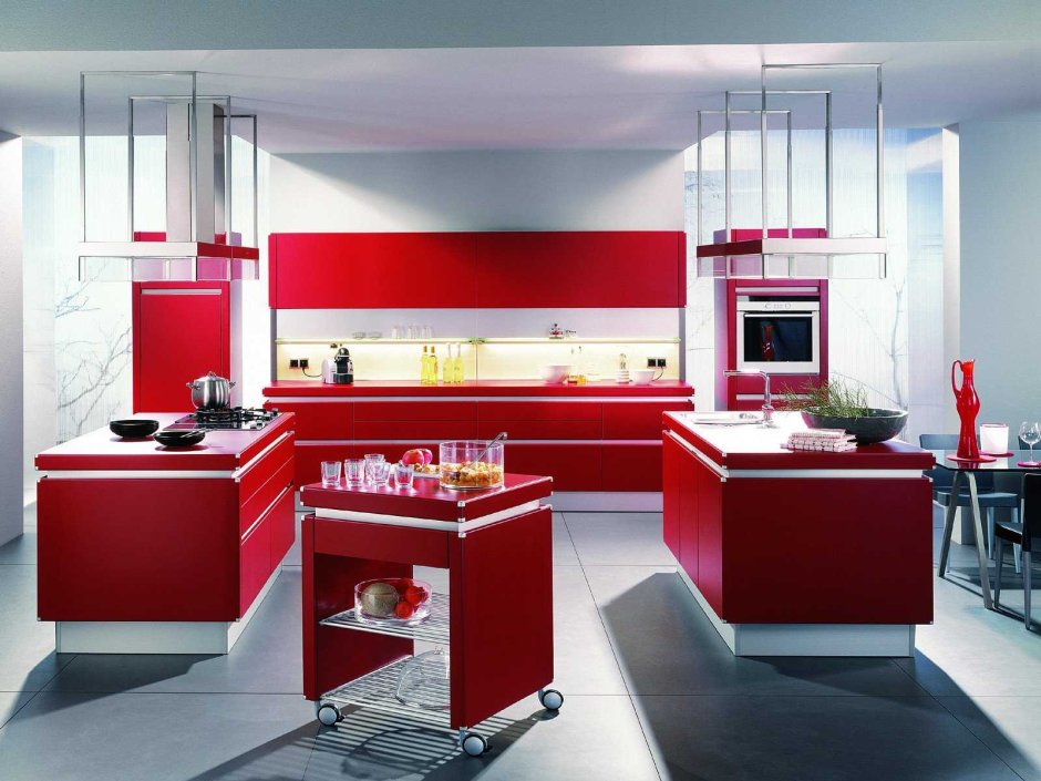 Красная кухня икеа