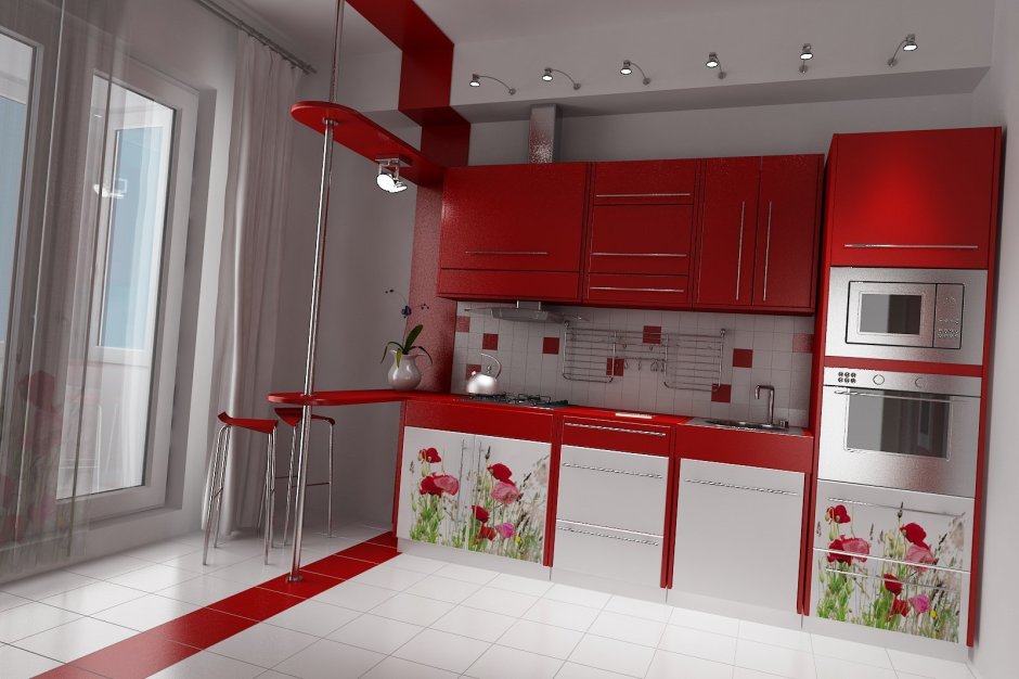 Маленькая красная кухня
