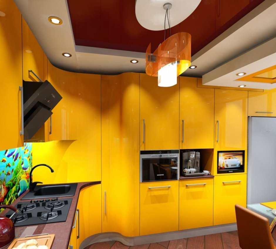 Жёлтая кухня сочетание цветов