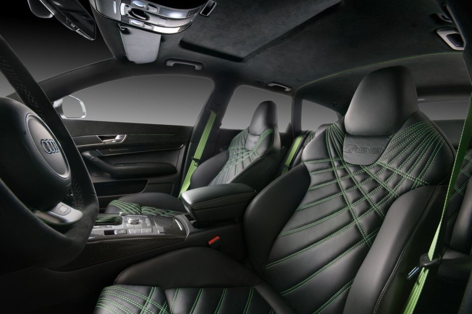 Audi s6 зелёный салон