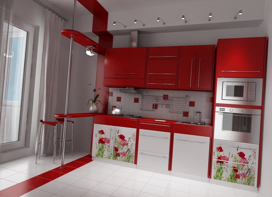 Маленькая красная кухня