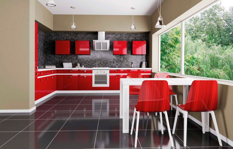 Кухня в Красном стиле