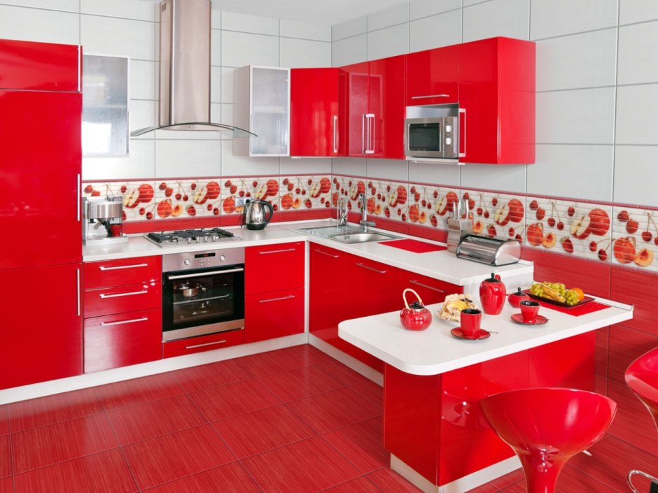 Кухня в Красном цвете