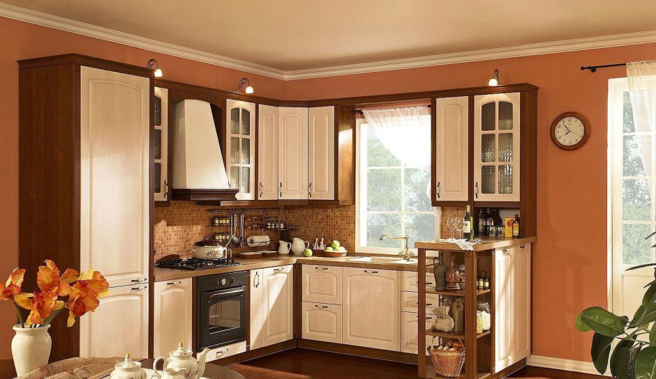 Угловые кухонные гарнитуры с окном