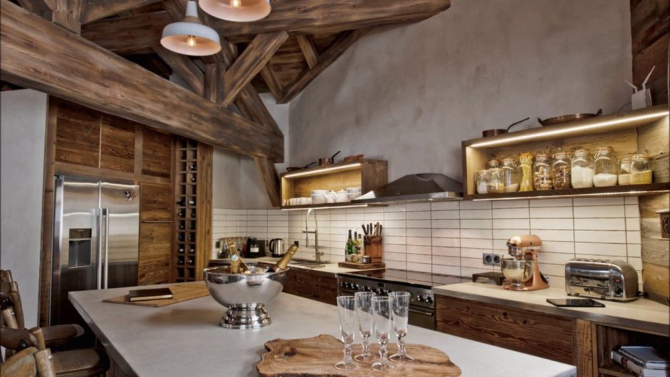 Кухня в стиле альпийского Шале