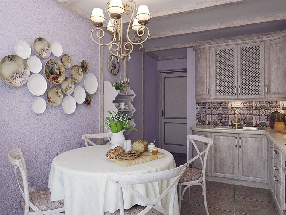 Кухня лавандового цвета в стиле Прованс