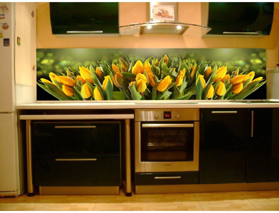 Стеновые панели для кухни тюльпаны