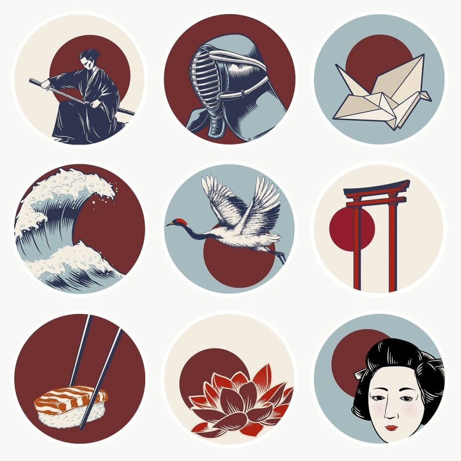 Иконки в японском стиле