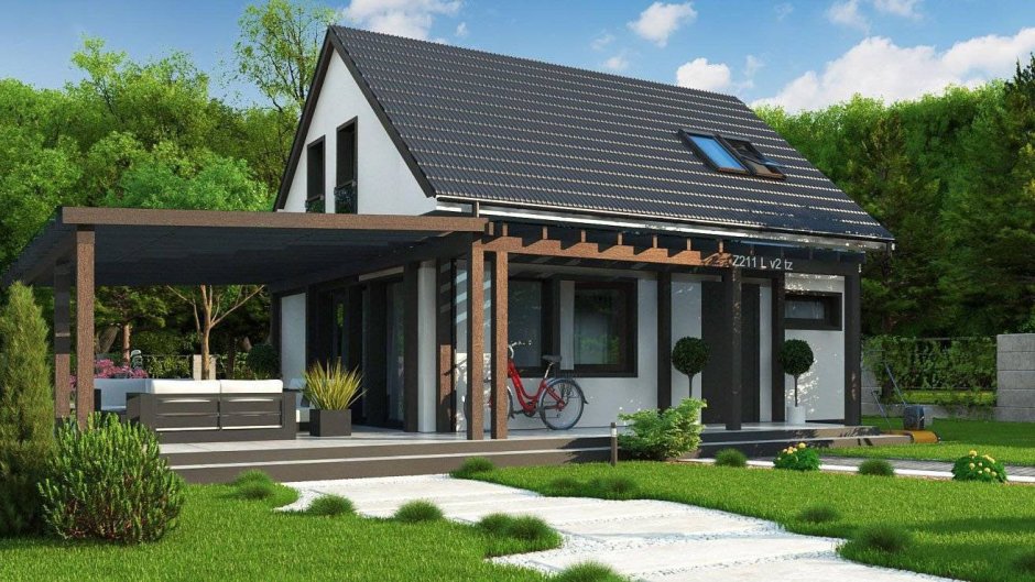 Z500 проекты одноэтажных с мансардой и террасой