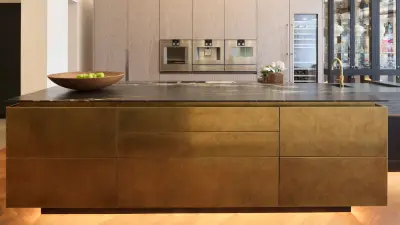 Фасады под металл для кухни — кухонные фасады из керамогранита