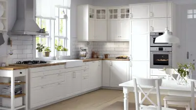 Кухня будбин икеа в интерьере — кухонные фасады будбин из ikea